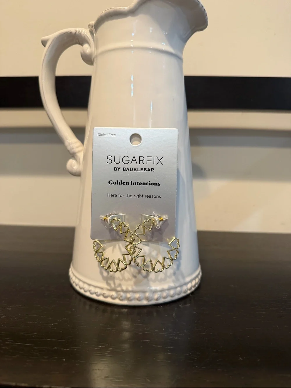 Sugarfix By Baublebar Golden Intentions Heart Outline Hoop Earrings